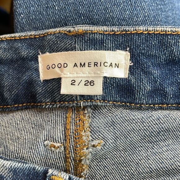 Good American Good Flare High Rise Jeans Dark Wash Wide Leg 70s Size 2 / 26 NWT - Picture 7 of 9